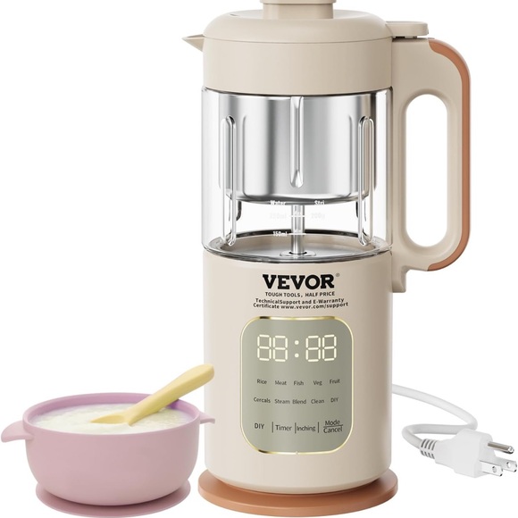 VEVOR Baby Food Maker, 500W Baby Food Processor with 300 ml Glass Bowl - Picture 1 of 11
